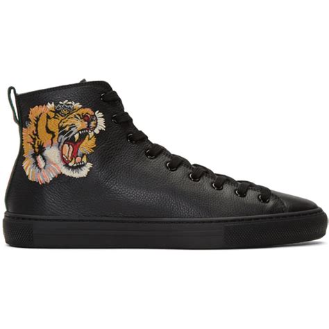 gucci shoes black tiger|gucci tiger sneakers high.